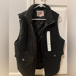 Black Vest with Quilted Interior